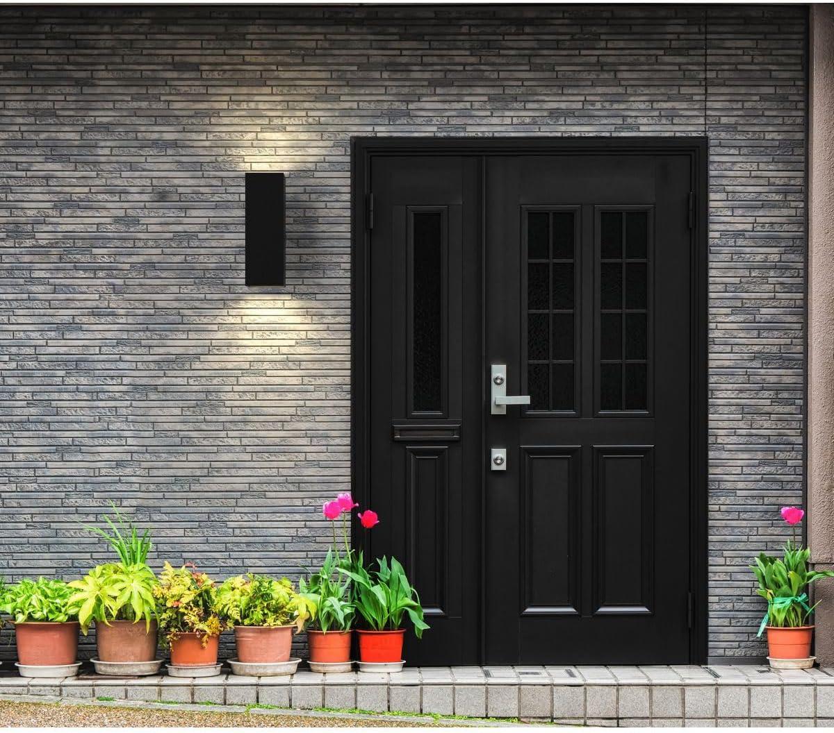 image:imageProgress Lighting 6Inch Square Cylinder Outdoor LED Wall Sconce 2Light Modern Wall Mount LED Up and Down Lights Interior and Exterior Lighting for Home or Porch Aluminum White P56443030KBlack