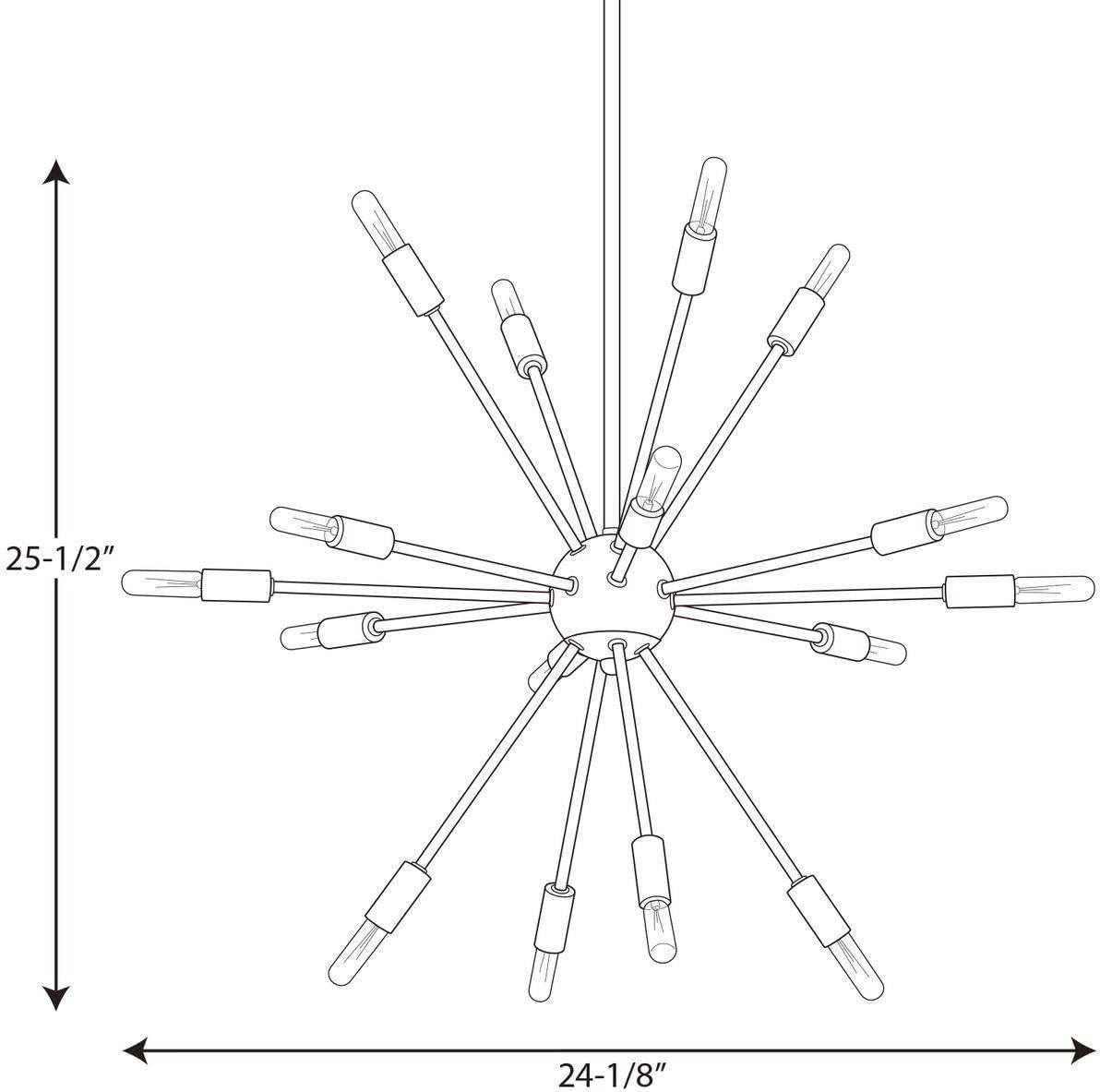 image:imageProgress Lighting Ion Collection 16Light MidCentury Modern Chandelier Light Polished NickelPolished Nickel