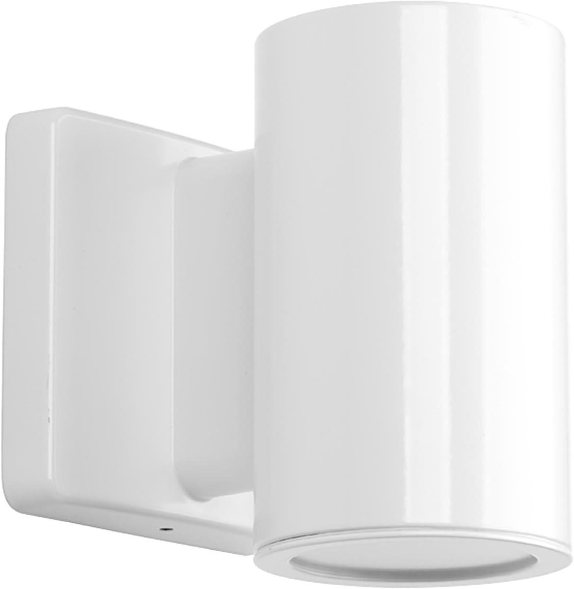 image:imageProgress Lighting P56300114730K Cylinders Collection 3 LED Modern Outdoor Small UpDown Wall Lantern Light 313 Inch Diameter Satin NickelWhite