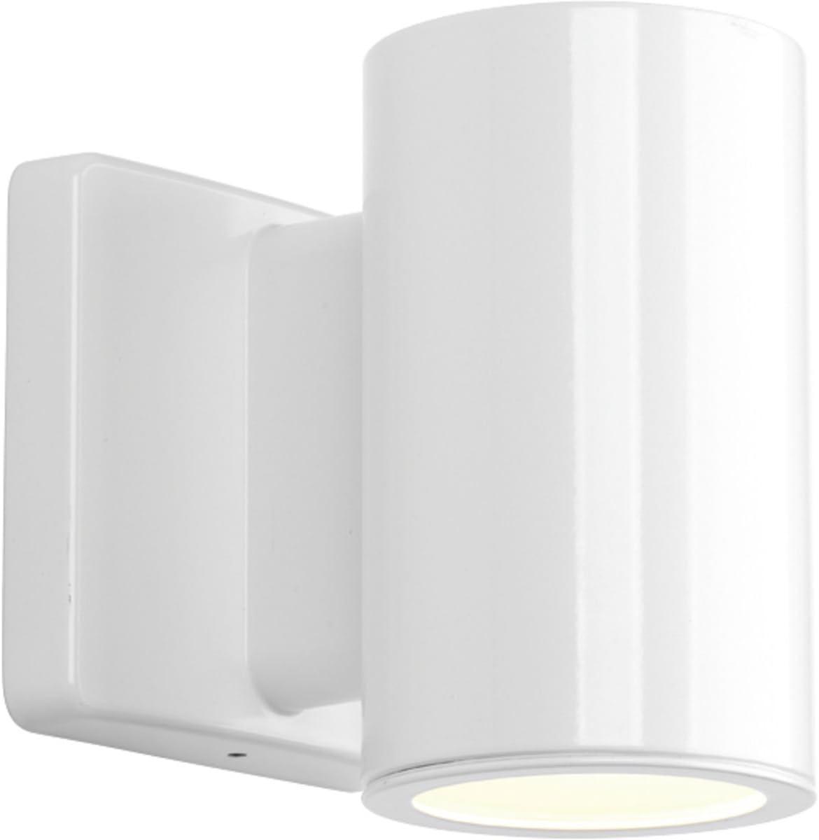 image:imageProgress Lighting P56300114730K Cylinders Collection 3 LED Modern Outdoor Small UpDown Wall Lantern Light 313 Inch Diameter Satin NickelWhite