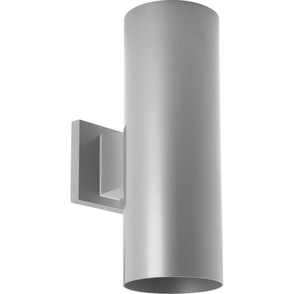 image:imageProgress Lighting 5Inch Cylinder Outdoor LED Wall Sconce 2Light Modern Wall Mount LED Up and Down Lights Interior and Exterior Lighting for Home or Porch Aluminum Metallic Gray P56758230K