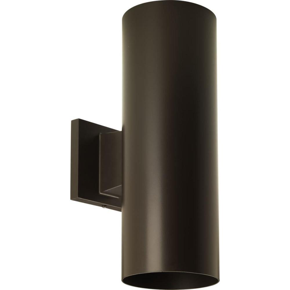image:imageProgress Lighting 5Inch Cylinder Outdoor LED Wall Sconce 2Light Modern Wall Mount LED Up and Down Lights Interior and Exterior Lighting for Home or Porch Aluminum Antique Bronze P56752030K