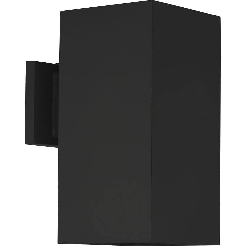 image:imageProgress Lighting 6Inch Square Cylinder Outdoor LED Wall Sconce 1Light Modern Wall Mount LED Light Interior and Exterior Lighting for Home or Porch Aluminum White P56433030KBlack