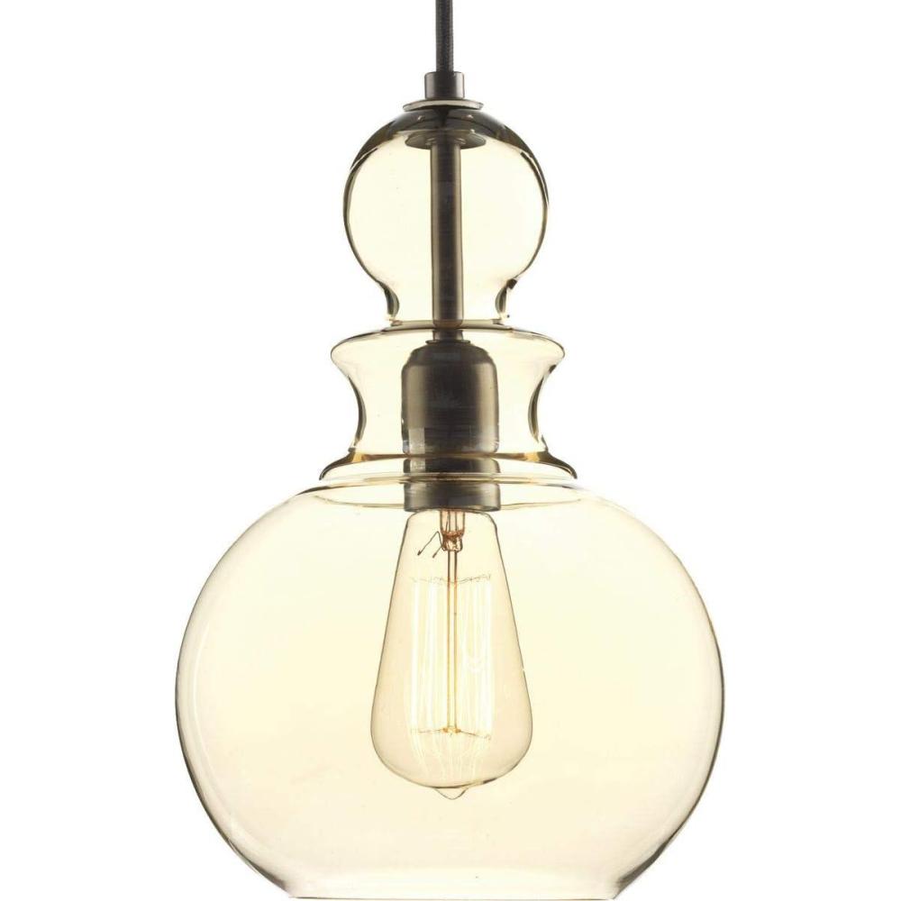 image:imageProgress Lighting Opal Globes Collection 1Light White Glass Modern Pendant LightBronze