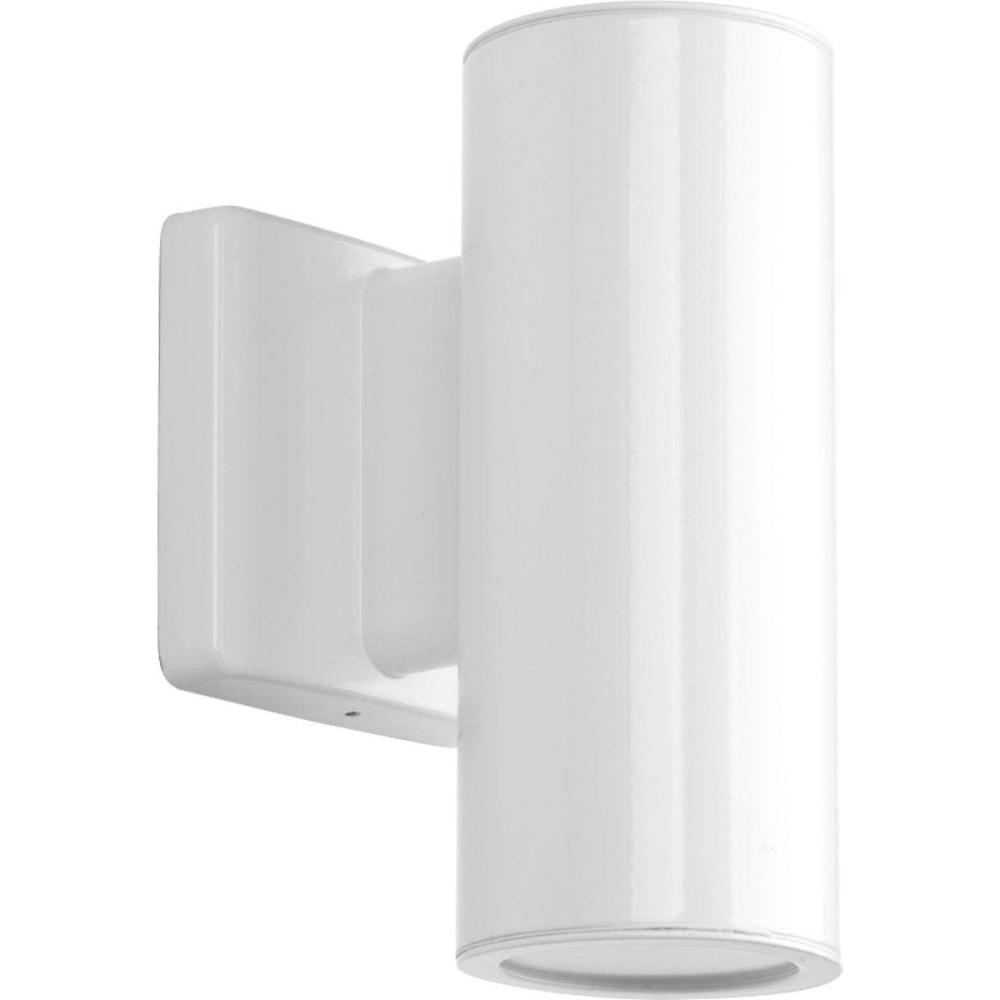 image:imageProgress Lighting P56300114730K Cylinders Collection 3 LED Modern Outdoor Small UpDown Wall Lantern Light 313 Inch Diameter Satin NickelWhite