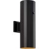 Progress Lighting 1-Light 6-Inch Black Modern Outdoor LED Large Up/Down Wall Lantern Light with Photocell, Cylinder Collection, Indoor & Outdoor, P550104-031-30, Black(Black)