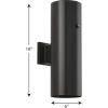 Progress Lighting 1-Light 6-Inch Black Modern Outdoor LED Large Up/Down Wall Lantern Light with Photocell, Cylinder Collection, Indoor & Outdoor, P550104-031-30, Black(Black)