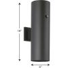 Progress Lighting 1-Light 6-Inch Black Modern Outdoor LED Large Up/Down Wall Lantern Light with Photocell, Cylinder Collection, Indoor & Outdoor, P550104-031-30, Black(Black)