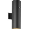 Progress Lighting 1-Light 6-Inch Black Modern Outdoor LED Large Up/Down Wall Lantern Light with Photocell, Cylinder Collection, Indoor & Outdoor, P550104-031-30, Black(Black)