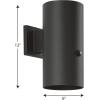 Progress Lighting 1-Light 6-Inch Black Modern Outdoor LED Small Wall Lantern Light with Photocell, Cylinder Collection, Indoor & Outdoor, P550103-031-30, Black