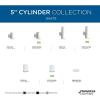 Progress Lighting 5-Inch Cylinder Outdoor LED Wall Sconce, 1-Light Modern Wall Mount LED Light, Interior and Exterior Lighting for Home or Porch, Aluminum, White (P5674-30/30K)