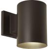 Progress Lighting 5-Inch Cylinder Outdoor LED Wall Sconce, 1-Light Modern Wall Mount LED Light, Interior and Exterior Lighting for Home or Porch, Aluminum, Antique Bronze (P5674-20/30K)