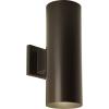 Progress Lighting 5-Inch Cylinder Outdoor LED Wall Sconce, 2-Light Modern Wall Mount LED Up and Down Lights, Interior and Exterior Lighting for Home or Porch, Aluminum, Antique Bronze (P5675-20/30K)