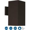 Progress Lighting 6-Inch Square Cylinder Outdoor LED Wall Sconce, 1-Light Modern Wall Mount LED Light, Interior and Exterior Lighting for Home or Porch, Aluminum, White (P5643-30-30K)(Antique Bronze)