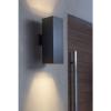 Progress Lighting 6-Inch Square Cylinder Outdoor LED Wall Sconce, 2-Light Modern Wall Mount LED Up and Down Lights, Interior and Exterior Lighting for Home or Porch, Aluminum, White (P5644-30-30K)(Gray)
