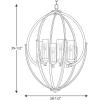Progress Lighting Evoke Collection 6-Light Clear Glass Luxe Chandelier Light Polished Nickel(Polished Nickel)
