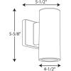 Progress Lighting P563001-147-30K Cylinders Collection 3″ LED Modern Outdoor Small Up/Down Wall Lantern Light, 3-1/3 Inch Diameter, Satin Nickel(Satin Nickel)