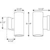 Progress Lighting P563001-147-30K Cylinders Collection 3″ LED Modern Outdoor Small Up/Down Wall Lantern Light, 3-1/3 Inch Diameter, Satin Nickel(White)