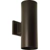 Progress Lighting 5-Inch Cylinder Outdoor LED Wall Sconce, 2-Light Modern Wall Mount LED Up and Down Lights, Interior and Exterior Lighting for Home or Porch, Aluminum, Antique Bronze (P5675-20/30K)