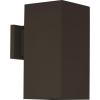 Progress Lighting 6-Inch Square Cylinder Outdoor LED Wall Sconce, 1-Light Modern Wall Mount LED Light, Interior and Exterior Lighting for Home or Porch, Aluminum, White (P5643-30-30K)(Antique Bronze)
