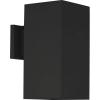 Progress Lighting 6-Inch Square Cylinder Outdoor LED Wall Sconce, 1-Light Modern Wall Mount LED Light, Interior and Exterior Lighting for Home or Porch, Aluminum, White (P5643-30-30K)(Black)