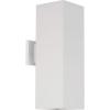 Progress Lighting 6-Inch Square Cylinder Outdoor LED Wall Sconce, 2-Light Modern Wall Mount LED Up and Down Lights, Interior and Exterior Lighting for Home or Porch, Aluminum, White (P5644-30-30K)(White)