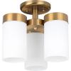 Progress Lighting Elevate Collection Three-Light 11-3/4” Flush Mount(Gold)