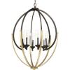 Progress Lighting Evoke Collection 6-Light Clear Glass Luxe Chandelier Light Polished Nickel(Bronze)