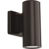 Progress Lighting P563001-147-30K Cylinders Collection 3″ LED Modern Outdoor Small Up/Down Wall Lantern Light, 3-1/3 Inch Diameter, Satin Nickel(Antique Bronze)