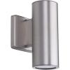 Progress Lighting P563001-147-30K Cylinders Collection 3″ LED Modern Outdoor Small Up/Down Wall Lantern Light, 3-1/3 Inch Diameter, Satin Nickel(Satin Nickel)