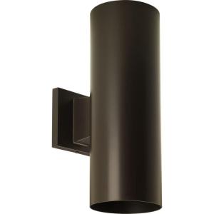 Progress Lighting 5-Inch Cylinder Outdoor LED Wall Sconce, 2-Light Modern Wall Mount LED Up and Down Lights, Interior and Exterior Lighting for Home or Porch, Aluminum, Antique Bronze (P5675-20/30K)