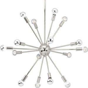 Progress Lighting Ion Collection 16-Light Mid-Century Modern Chandelier Light Polished Nickel(Polished Nickel)