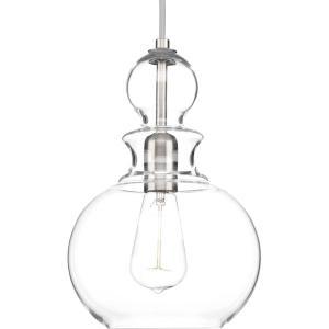 Progress Lighting Opal Globes Collection 1-Light White Glass Modern Pendant Light(Nickel)