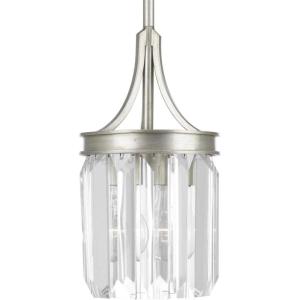 Progress Lighting P5320-134 Glimmer One-Light Mini-Pendant, Silver Ridge(Silver Ridge)