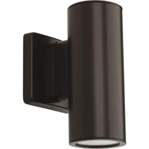 Progress Lighting P563001-147-30K Cylinders Collection 3″ LED Modern Outdoor Small Up/Down Wall Lantern Light, 3-1/3 Inch Diameter, Satin Nickel(Antique Bronze)