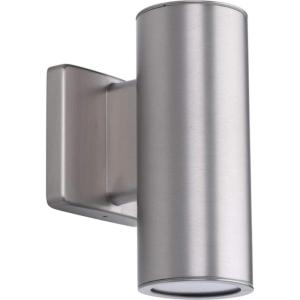 Progress Lighting P563001-147-30K Cylinders Collection 3″ LED Modern Outdoor Small Up/Down Wall Lantern Light, 3-1/3 Inch Diameter, Satin Nickel(Satin Nickel)