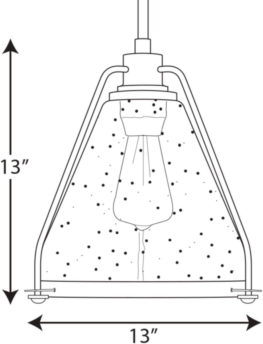 image:imageProgress Lighting Range Collection 1Light Clear Seeded Glass Coastal Pendant Light Antique Bronze