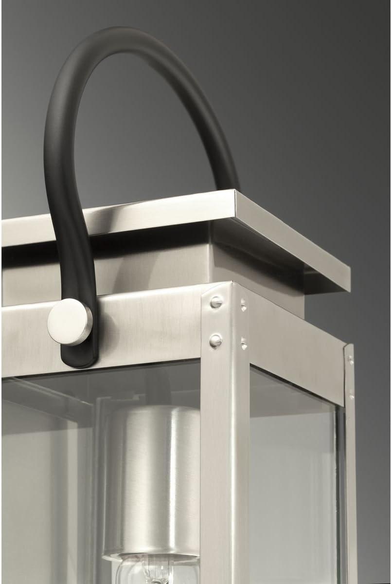 image:imageProgress Lighting Union Square Collection 2Light Clear Flat Glass Farmhouse Outdoor ClosetoCeiling Light Stainless Steel