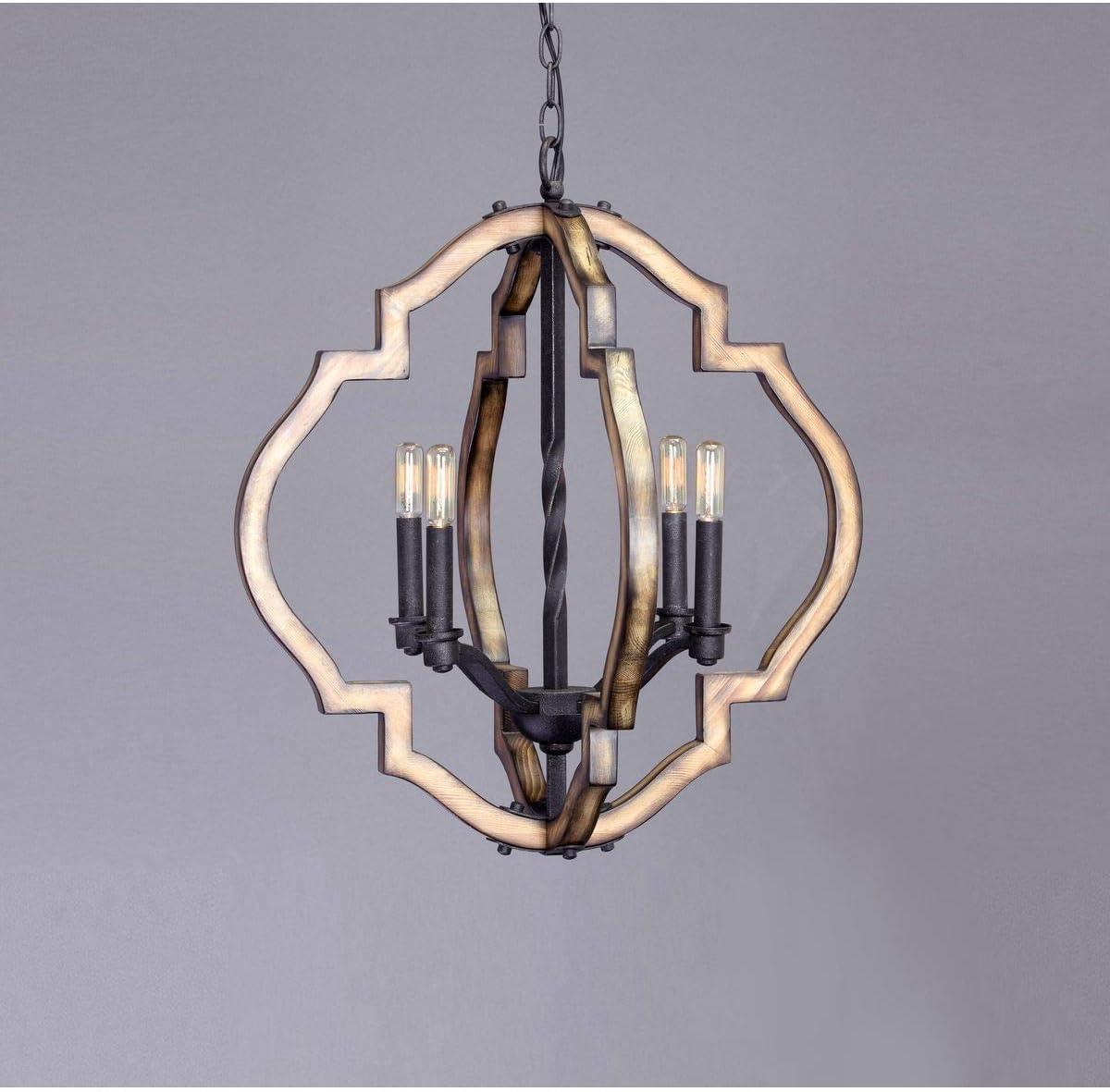 image:imageProgress Lighting Spicewood Collection 4Light Farmhouse Chandelier Light Gilded Iron Black