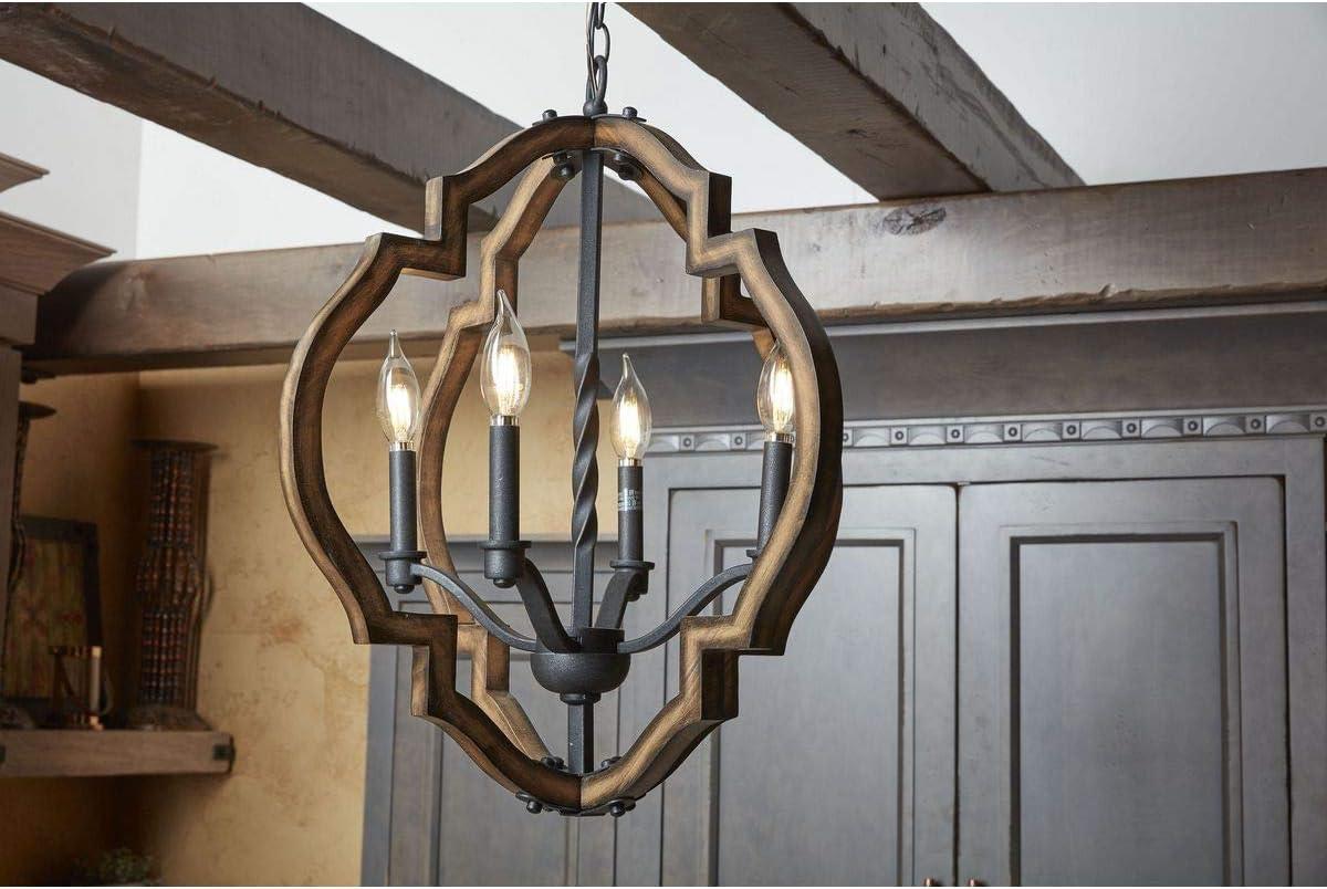 image:imageProgress Lighting Spicewood Collection 4Light Farmhouse Chandelier Light Gilded Iron Black