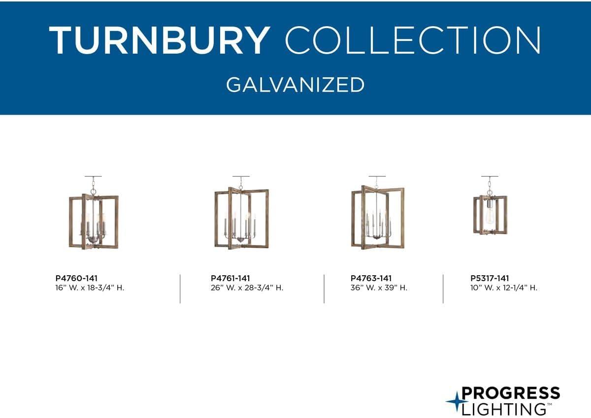 image:imageProgress Lighting Turnbury Collection 6Light Coastal Chandelier Light Galvanized
