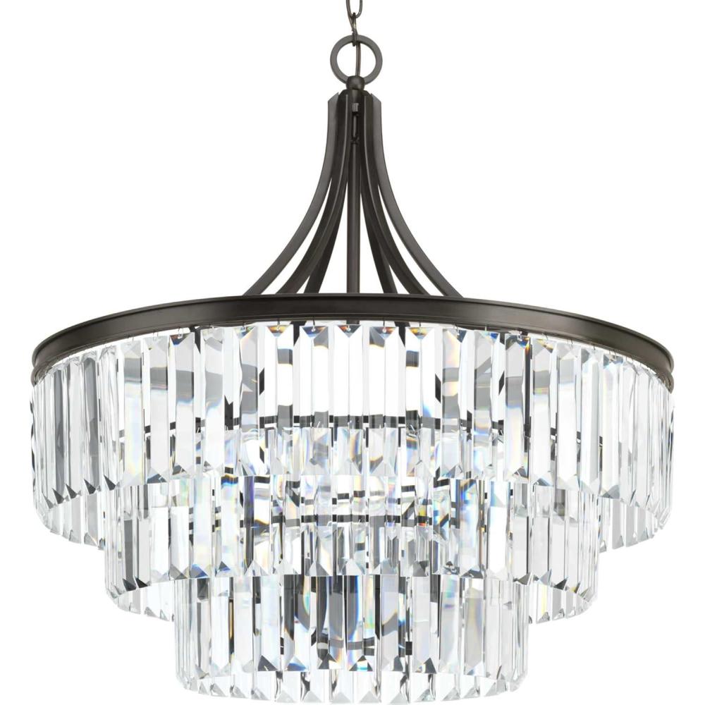 image:imageProgress Lighting Glimmer Collection 6Light Clear Glass Luxe Pendant Light Antique BronzeBronze
