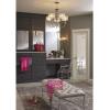 Progress Lighting Marche Collection 5-Light Grey Mylar Shade Luxe Chandelier Light Polished Nickel
