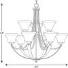 Progress Lighting Noma Collection 9-Light Etched White Glass Luxe Chandelier Light Antique Bronze(Antique Bronze)