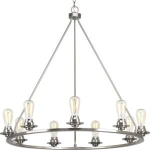 Progress Lighting Debut Collection Nine-Light Chandelier(Brushed Nickel)