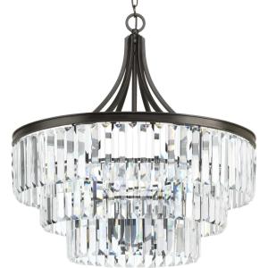 Progress Lighting Glimmer Collection 6-Light Clear Glass Luxe Pendant Light Antique Bronze(Bronze)