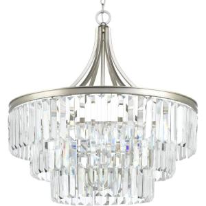 Progress Lighting Glimmer Collection 6-Light Clear Glass Luxe Pendant Light Antique Bronze(Gray)