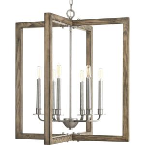 Progress Lighting Turnbury Collection 6-Light Coastal Chandelier Light Galvanized