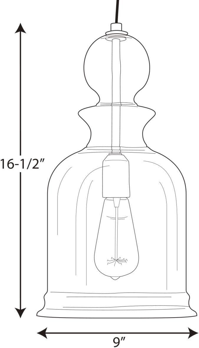 image:imageStaunton Collection 1Light Clear Glass Global Pendant Light Brushed NickelBronze