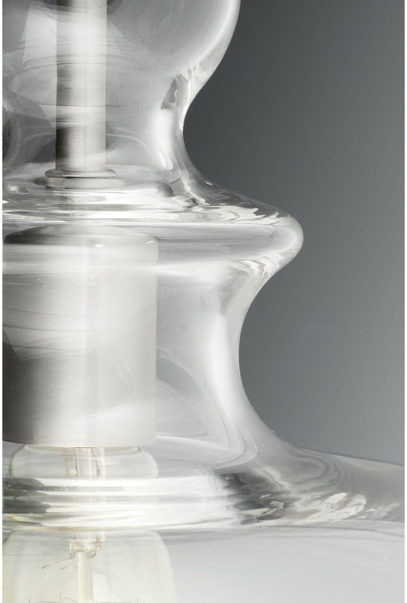 image:imageStaunton Collection 1Light Clear Glass Global Pendant Light Brushed NickelNickel